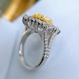 Zircon Yellow Flower Fashion Jewelry Inlaid Diamond Adjustable Size Women Ring
