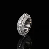 18K White Gold Pave Princess Cut Zirconia Rings