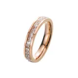 Full Diamond Gemstone Ring Luxury No Fade Stainless Steel Sparkling Iced Out Zircon Finger Rings Women For Couple