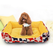 Fannel Canvas Geometric Rectangle Dog Bed Pet Bed