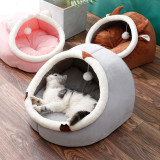 Semi Enclosed Circular Plush Dog Kennel Pet Kennel