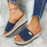 Women Platform Wedges Peep Toe Fashion Slides Beach Sandal Slipper