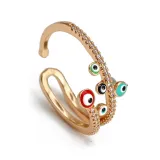 Rose Gold Zircon Eye Of The Demon Moon Jewelry Inlaid Diamond Adjustable Size Women Ring