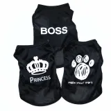 Pet Dog Cloth Crown and Footprint Printed Breathable Puppy Vest