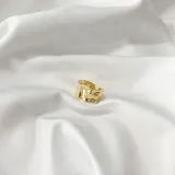 Silver Ring Ins Irregular Concave And ConvexFace Wide Face Simple Female Ring Gold Plated Silver Ring