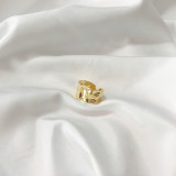 Silver Ring Ins Irregular Concave And ConvexFace Wide Face Simple Female Ring Gold Plated Silver Ring