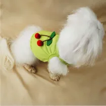 Pet Dog Cat Cloth St. Patrick's Day Green Vest with Cherry