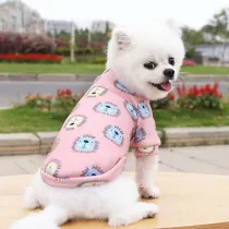 Pet Dog Cloth Pink Cute Cat Printed Pullover Shirt Puppy Cloth