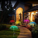 LED Outdoor Solar Fiber Optic Flower Jellyfish Lights Decoration Lamp For Garden