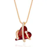 18K Rose Gold Colourful Heart Gemstone Pendant Necklace