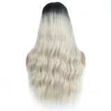 Women Long Wavy Hair Wigs Middle Parting Curly Wig