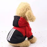 Pet Dog Cloth Stitching Striped Hooded Sweatshirt Puppy Cloth