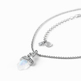 14K Rose Gold Marquise Cut Moonstone Pendant Necklace