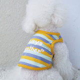 Dog Cloth Multicolor Stripes Vest Always Together Slogan Shirts