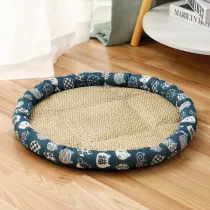 Summer Ice Silk Rattan Pet Mat Circular Pet Pad Nest Kennel