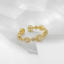 Gold Zircon Fashion Jewelry Inlaid Diamond Adjustable Size Women Ring