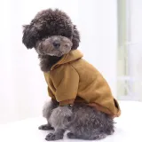 Pet Small Dog Solid Color Hooded Sweatshirt with Pocket Puppy Cloth