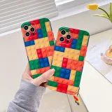 Creative Multicolor Building Blocks Pattern Drop Proof Phone Case for iPhone13 12 11 Pro Max