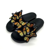 Butterfly Embroidery Slides Flat Beach Sandal Slipper