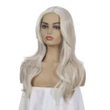 Women Synthetic Fluffy Curls Hair Wigs Medium Curly Hair Middle Parting Wig