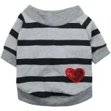 Pet Dog and Cat Teddy Bulldog Cloth Striped Vest Shirt Puppy Cloth