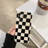 Black White Plaid Phone Case for iPhone13 12 11 Pro Max