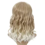 Women Synthetic Short Dye Wavy Hair Wigs Middle Parting Curly Wig