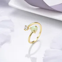 Sterling Silver Solitaire Round Cut Zirconia and Gem Gemstone Rings