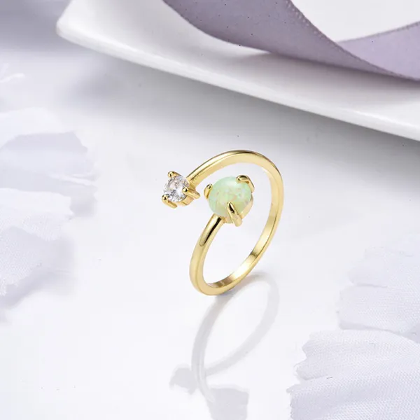Sterling Silver Solitaire Round Cut Zirconia and Gem Gemstone Rings