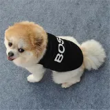 Pet Dog Cloth Crown and Footprint Printed Breathable Puppy Vest
