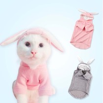 Pet Dog Cat Hooded Bunny Ears Cloth