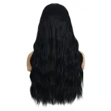 Women Long Wavy Hair Wigs Middle Parting Curly Wig