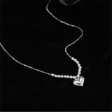 Simple Versatile Round Bead Love Pendant Light Luxury Style Niche Lock Chain Of Bone