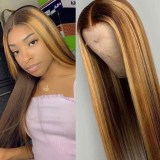 Women Synthetic Long Straight or Wavy Hair Wigs Middle Parting Wig