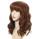 Women Synthetic Short Dye Wavy Hair Wigs Middle Parting Curly Wig