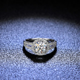 Sterling Silver Round Cut Semi Pave Solitaire Moissanite Rings