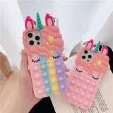 Cartoon Unicorn Decompression Silicone Drop Proof Phone Case for iPhone13 12 11 Pro Max