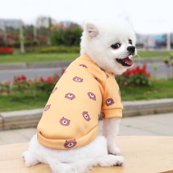Pet Dog Cloth Yellow Animals Printed Pullover Shirt Puppy Cloth