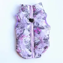 Pet Dog Cloth Winter Bowknot Printed Cotton Zipper Vest Puppy Cloth