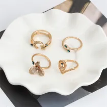 Rose Gold Zircon Eye Of The Demon Moon Jewelry Inlaid Diamond Adjustable Size Women Ring