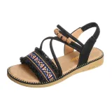 Women Comfortable Tassels Hand Woven Flat Boho Sandals