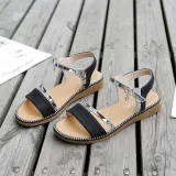 Women Sequins Macthing Color Casual Flat Summer Sandals