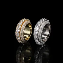 18K White Gold Pave Princess Cut Zirconia Rings