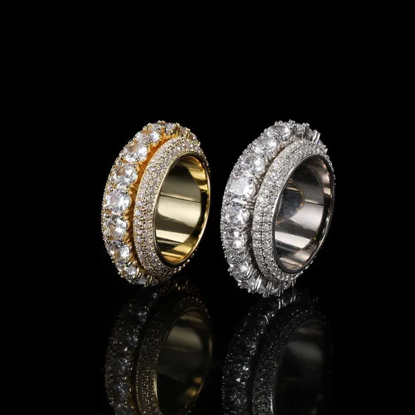 18K White Gold Pave Princess Cut Zirconia Rings
