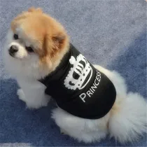 Pet Dog Cloth Crown and Footprint Printed Breathable Puppy Vest
