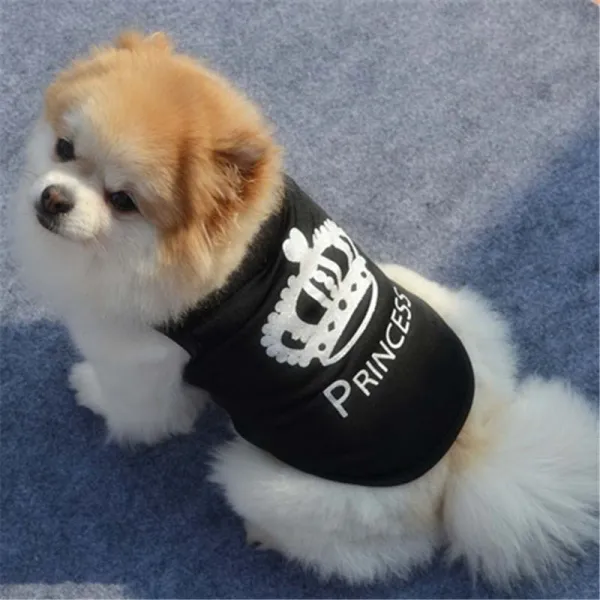 Pet Dog Cloth Crown and Footprint Printed Breathable Puppy Vest