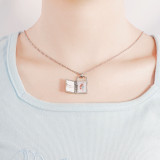 DIY Custom Your Photo 18K Rose Gold Lock Pendant Necklace