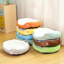 Pure Color Flannel Warm Dog Bed Pet Nest