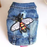 Pet Small Dog Butterfly Pattern Denim Vest Puppy Cloth