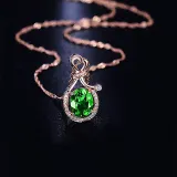 Emerald Pendant Chain Jewelry Necklaces Women Rings Jewelry Sets